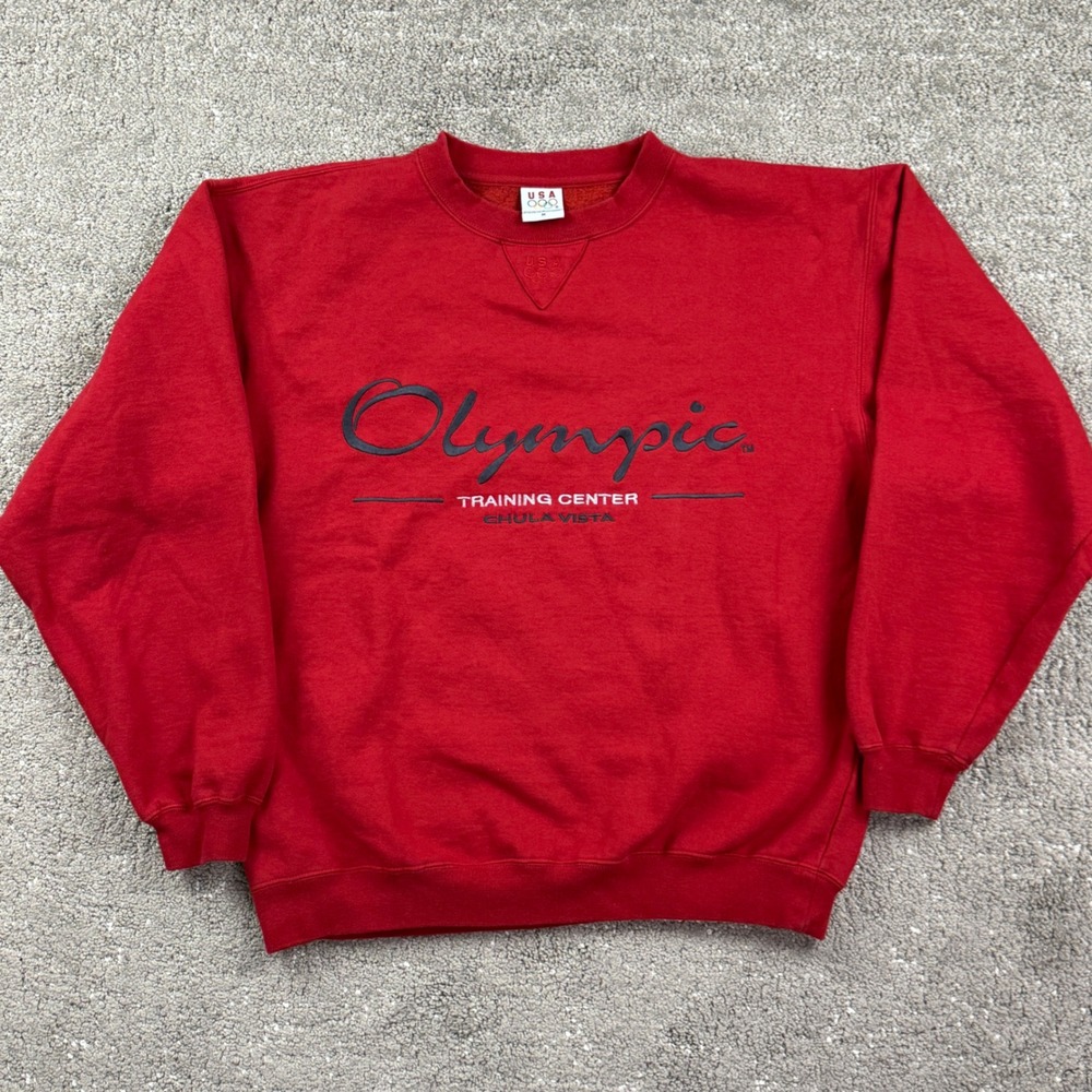 USA Olympic Training Center Sweatshirt Mens M Red Chula Vista Vintage Sportswear